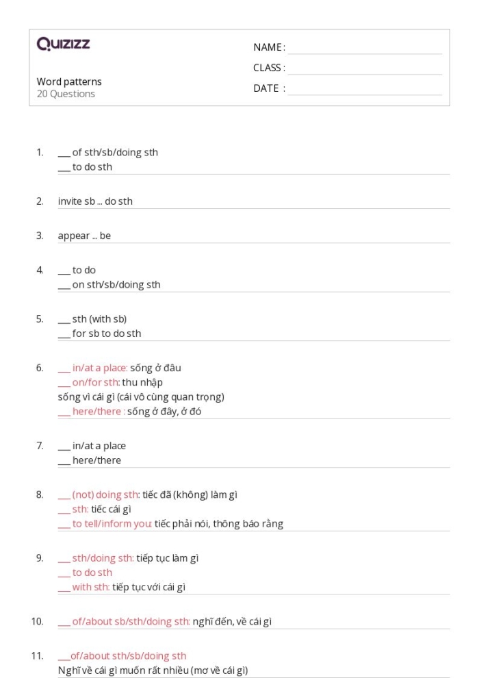 Phonics worksheet for practicing word parts and sentence completion in Grade 3, image 5 Third Grade students completing a Word Patterns in Sentences Level 1 phonics worksheet