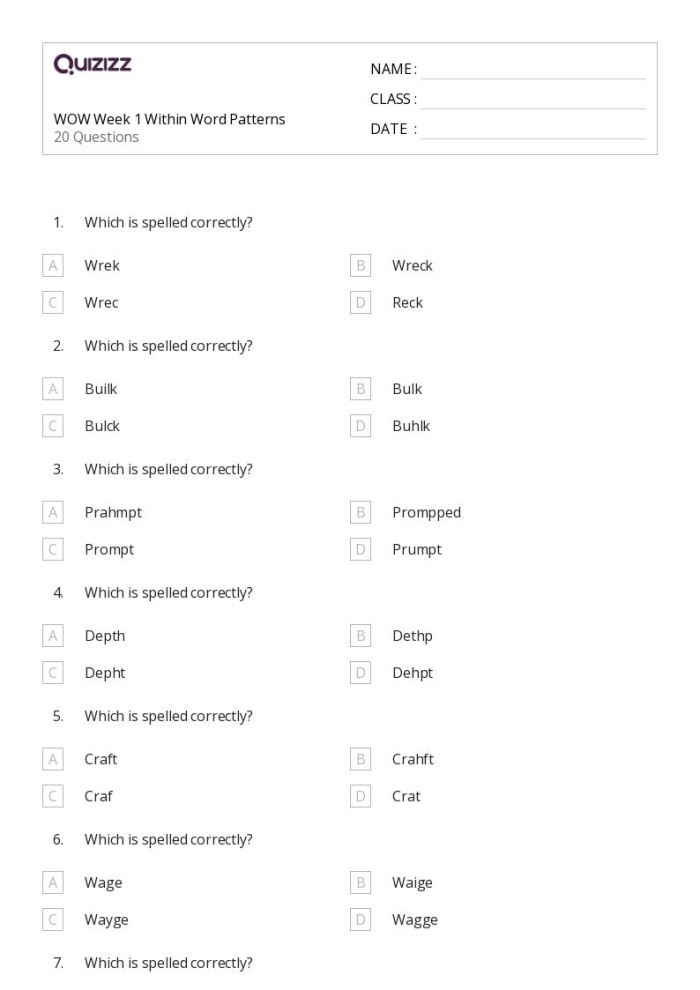 Word Patterns in Sentences Level 1 worksheet for third grade phonics learners 22 Third grade phonics worksheet focusing on word patterns in sentences for grammar practice