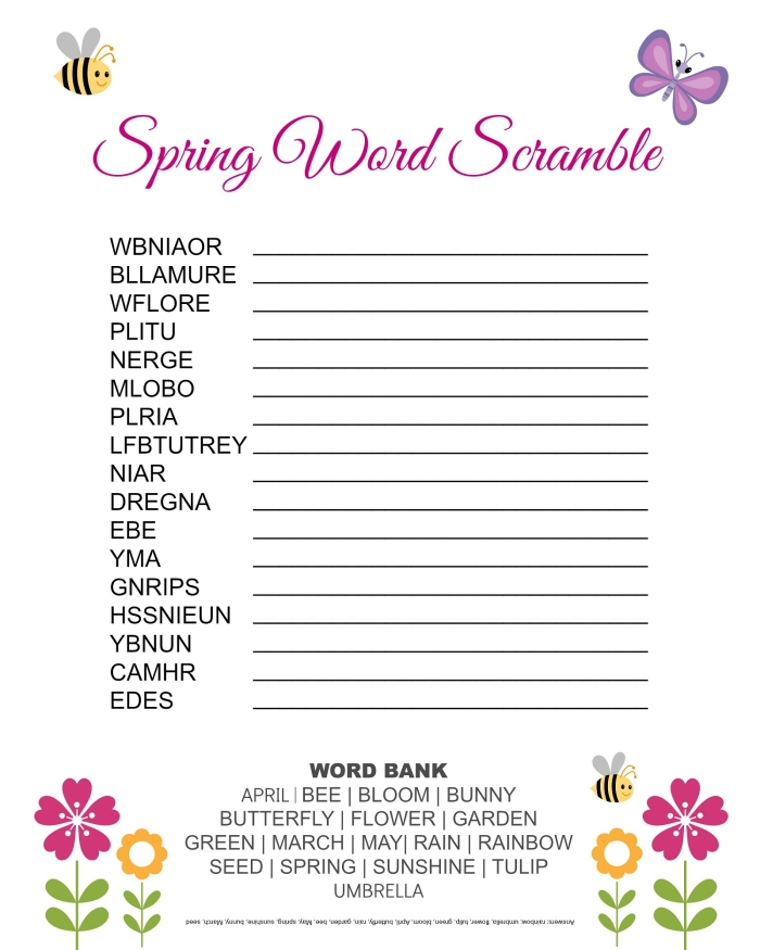 Challenging spelling practice with scrambled words worksheet for grade 3 Third grade student working on an unscramble spelling words worksheet