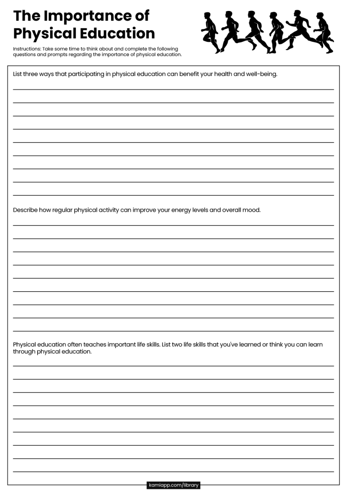 Creative physical activity options to engage children in exercise and movement Physical Education Choice Board worksheet featuring various activities like yoga, dance, and games for third graders