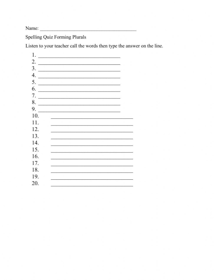 Third grade worksheet showing regular singular nouns converted to plural forms for time and money practice