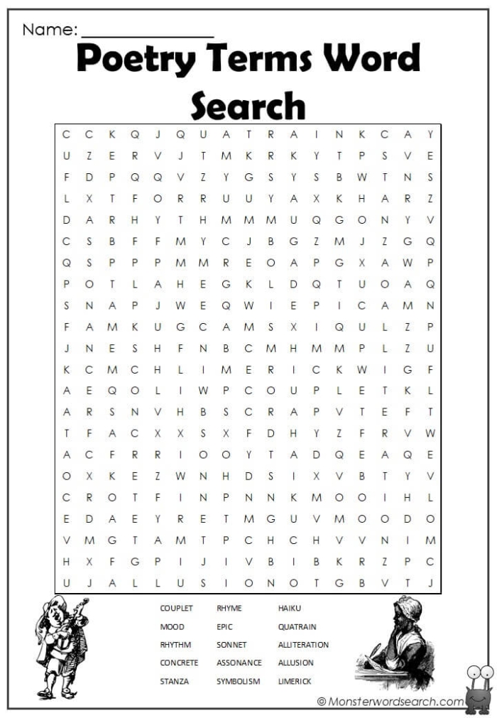 Engaging Poetry Word Search activity to enhance vocabulary and learning Poetry Word Search worksheet for third graders featuring various poetry forms
