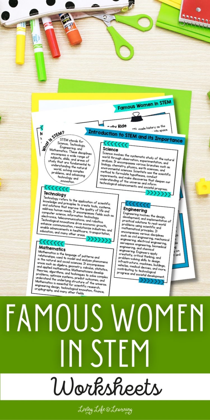 Third graders explore notable women scientists in a Who Am I? worksheet focused on science history