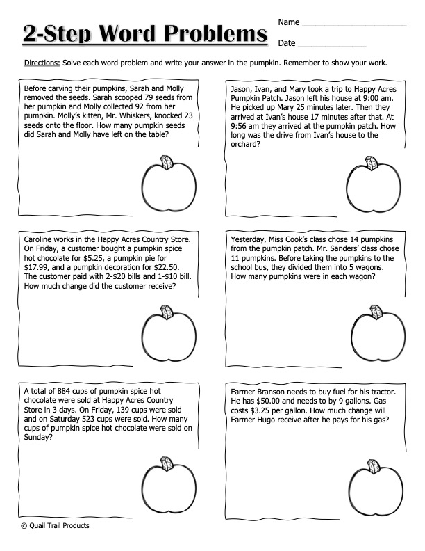 Third grade worksheet featuring sea creatures to solve multi-step addition and multiplication problems