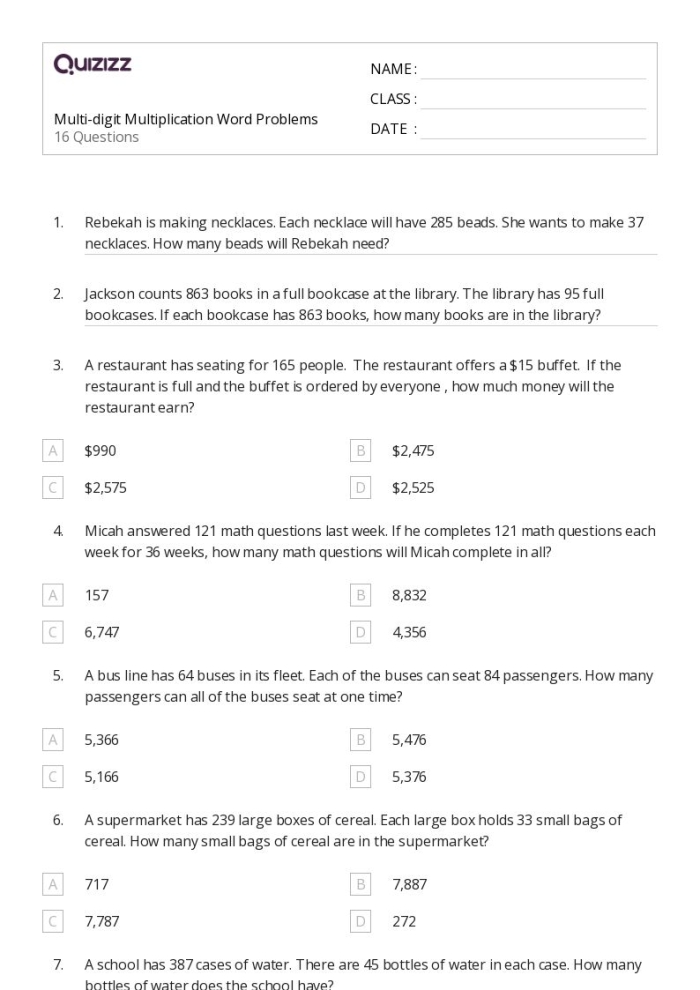 Underwater-themed worksheet featuring sea creatures to solve multi-step addition and multiplication problems