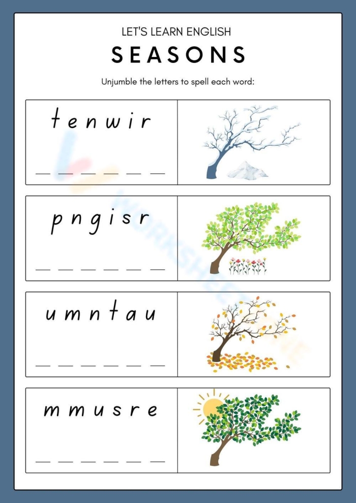 Seasonal Homonyms worksheet for third graders featuring fun activities to match words with different meanings