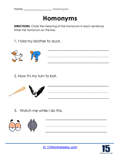 Colorful Seasonal Homonyms worksheet for third graders featuring word matching activities