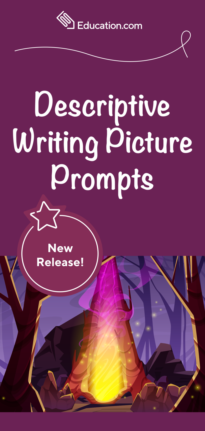 Descriptive Writing Prompts worksheet for fun sentence starters in grade three, image 25 Third grade worksheet featuring descriptive writing prompts to inspire sentence creation