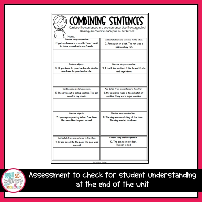 Reading worksheet for Third Grade Worksheet for sentence combining practice aimed at third graders to improve writing skills. Engaging activity to help children enhance their sentence variety and reduce repetition.