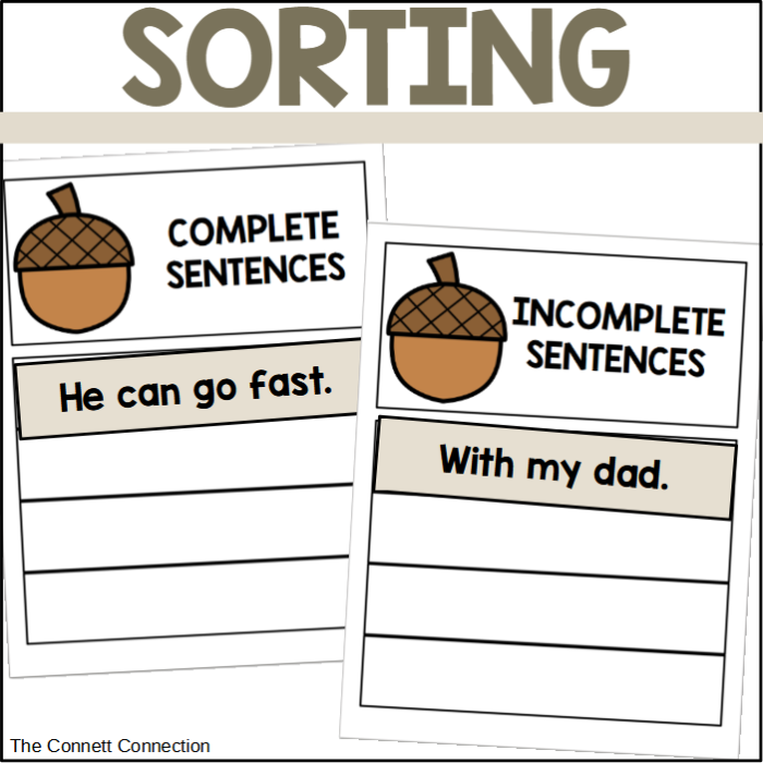 Third grade students practicing fixing incomplete and run-on sentences on a worksheet