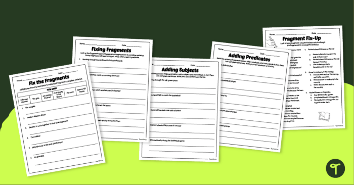 Worksheet 23 for practicing complete sentences in subtraction context Third grade subtraction worksheet fixing sentence fragments with children