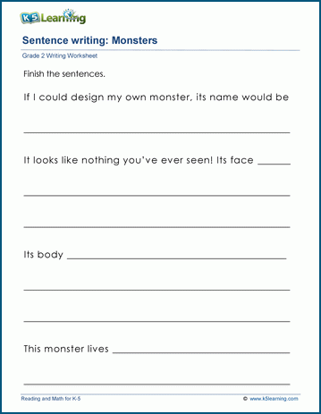 Sentence Prompts worksheet designed for third graders to inspire storytelling and boost writing skills