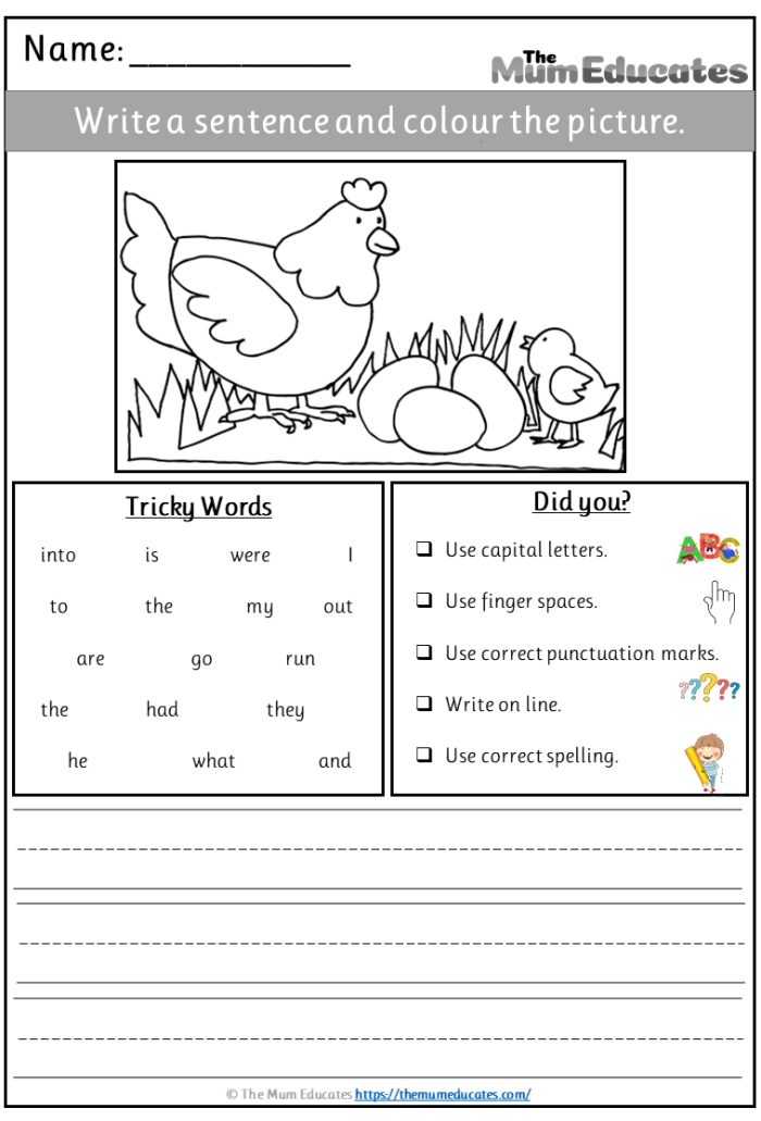 Sentence Prompts worksheet for third graders to inspire storytelling and boost writing confidence