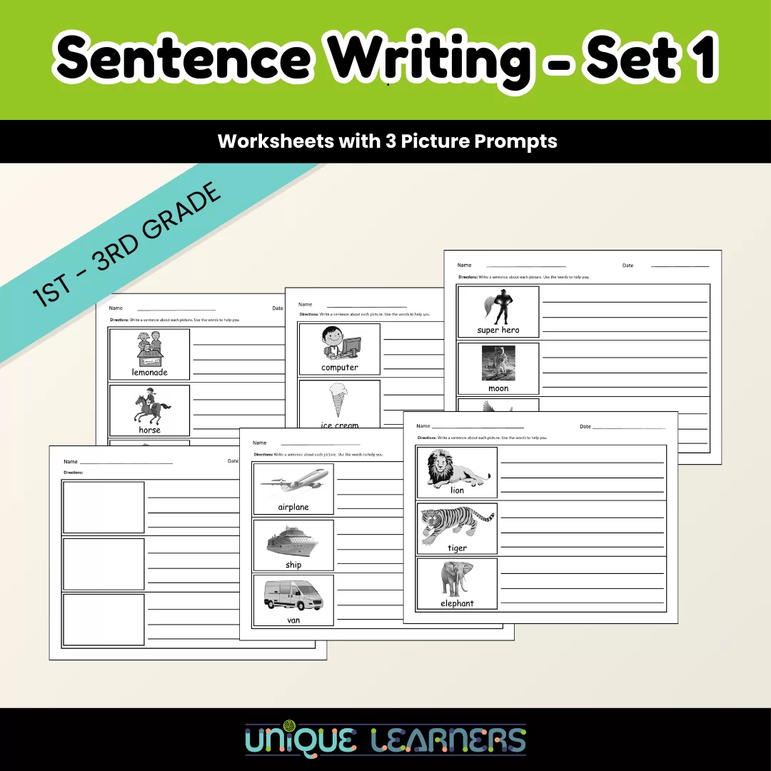Sentence Prompts worksheet designed for third graders to inspire storytelling and boost writing confidence