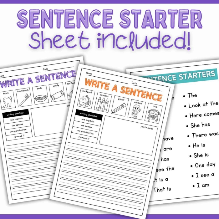 Sentence Prompts worksheet designed for third graders to inspire story writing