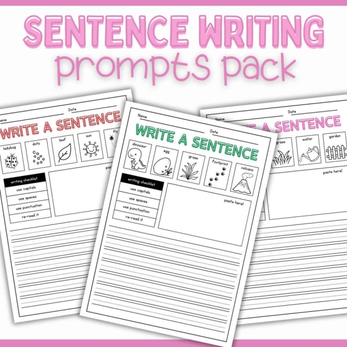 Sentence Prompts worksheet designed for third graders to boost writing confidence through engaging starters