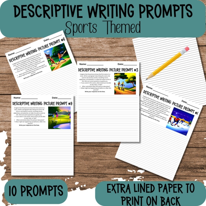 Engaging Grammar and Mechanics worksheet for young writers number seven Third Grade Descriptive Writing Prompts worksheet featuring sentence starter activities