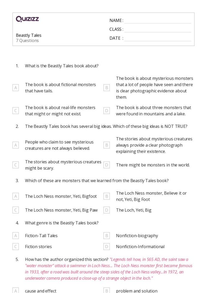 Comparing settings activity for third grade reading comprehension number 6 Third graders working on comparing settings in two stories worksheet