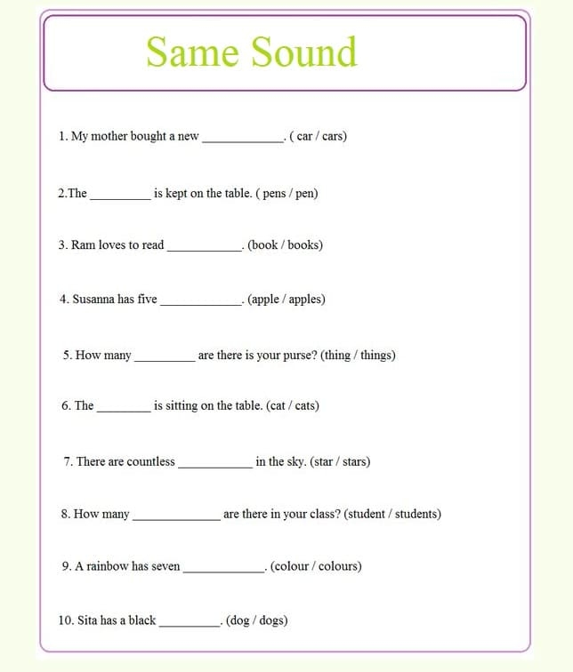 Worksheet featuring "Same Sound, Different Spelling" exercises for third graders