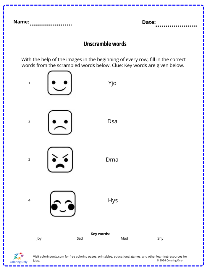 Third Grade Spelling Practice: Solve the Letter Jumble Worksheet 19 Third grade student working on an unscramble spelling words worksheet with mixed-up letters