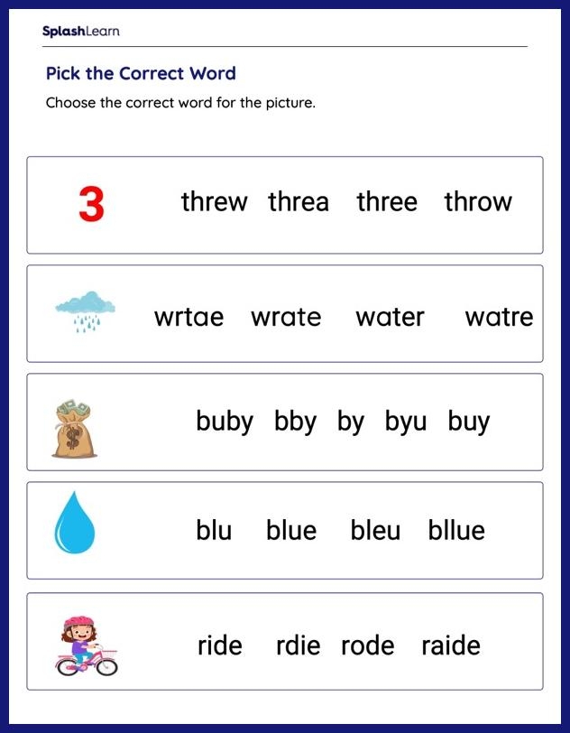 Third Grade worksheet where students fix spelling mistakes and practice their skills Third graders correcting spelling errors on a worksheet about time and money