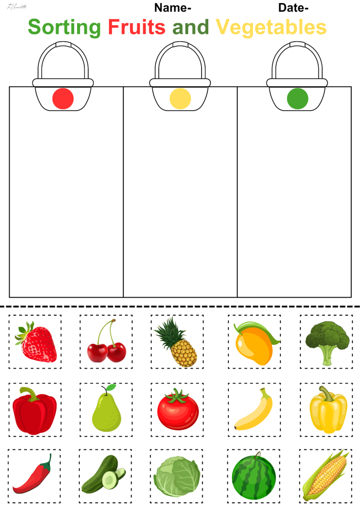 Worksheet 5: Spelling and division with fruits and vegetables theme Third grade spelling worksheet featuring fruits and vegetables for division practice