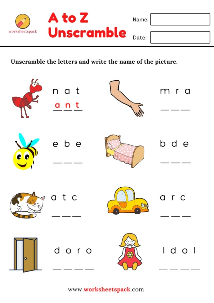Fun and challenging unscramble spelling words worksheet for third graders number 15 Third grade students working on an unscramble spelling words worksheet to practice spelling skills