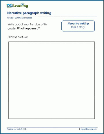 Third grade narrative worksheet focusing on starting new paragraphs in storytelling