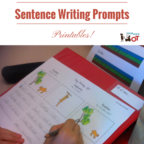 Sentence Prompts worksheet for third graders to inspire story writing