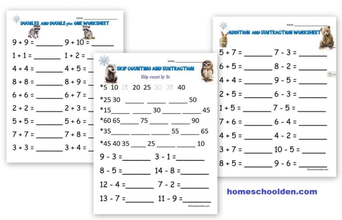 Snowy Subtraction practice worksheet for grade three with 12 subtraction exercises Third grade students solving three-digit subtraction problems on a snowy-themed worksheet