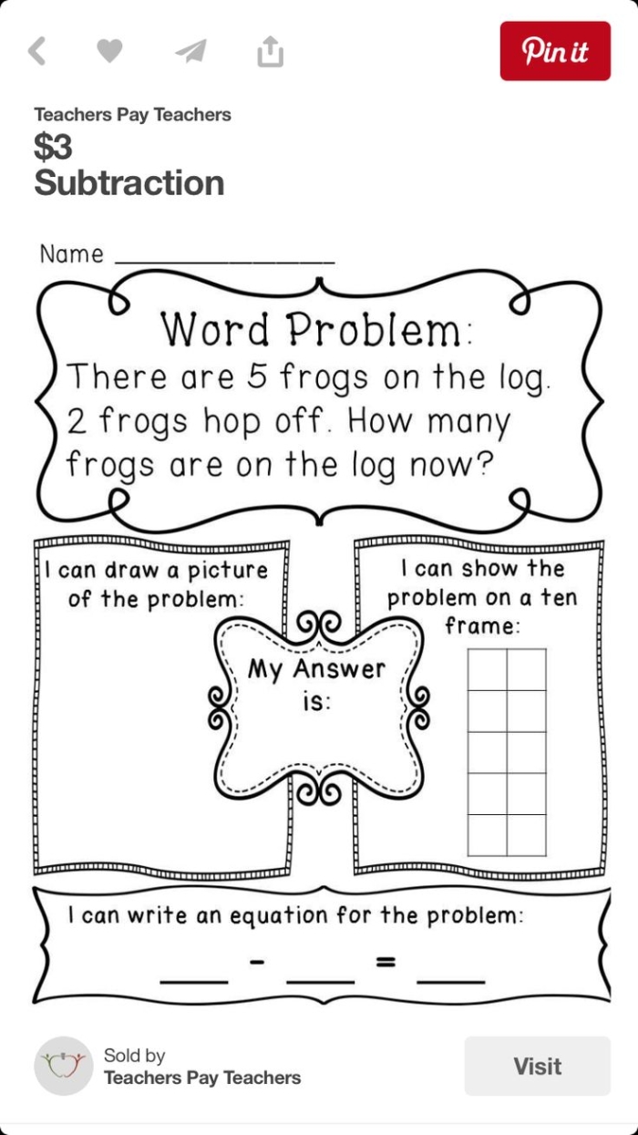 Subtraction practice worksheet number 5 for third graders with school-themed problems Third grade worksheet featuring subtraction word problems involving time and money