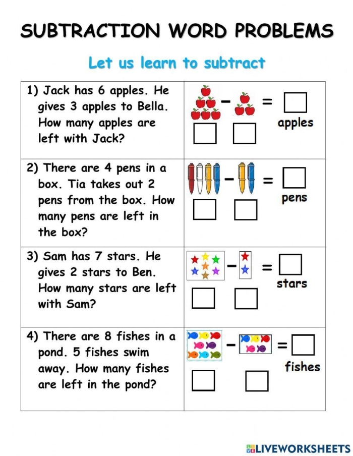 Subtract 'Em worksheet for third graders focusing on three-digit subtraction problems Third grade students working on subtraction word problems using a worksheet