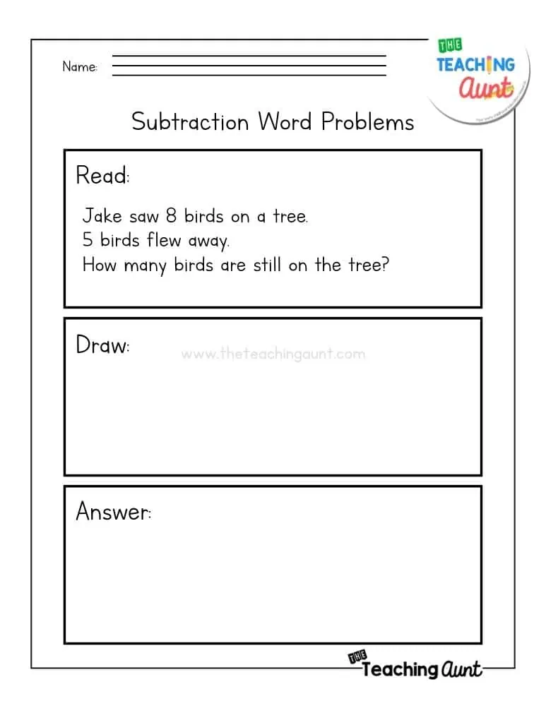 Subtraction practice worksheet for time and money concepts in third grade, image 9 Third grade worksheet featuring school-themed subtraction word problems with two and three digits