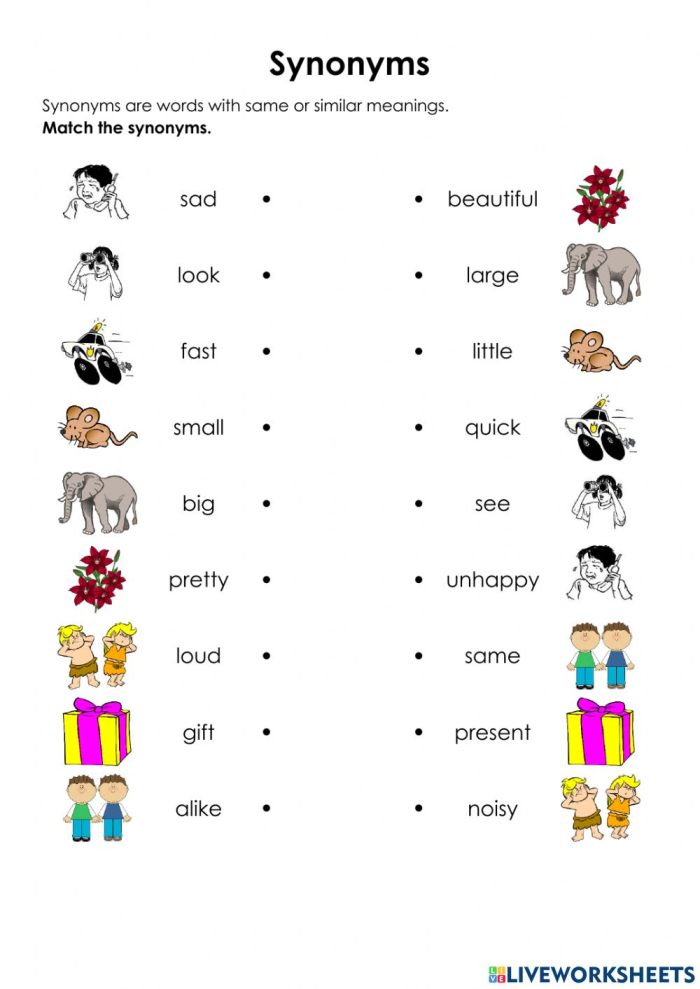 Engaging Level 1 vocabulary worksheet for matching synonyms on page 21 Third Grade Time and Money worksheet matching synonyms activity
