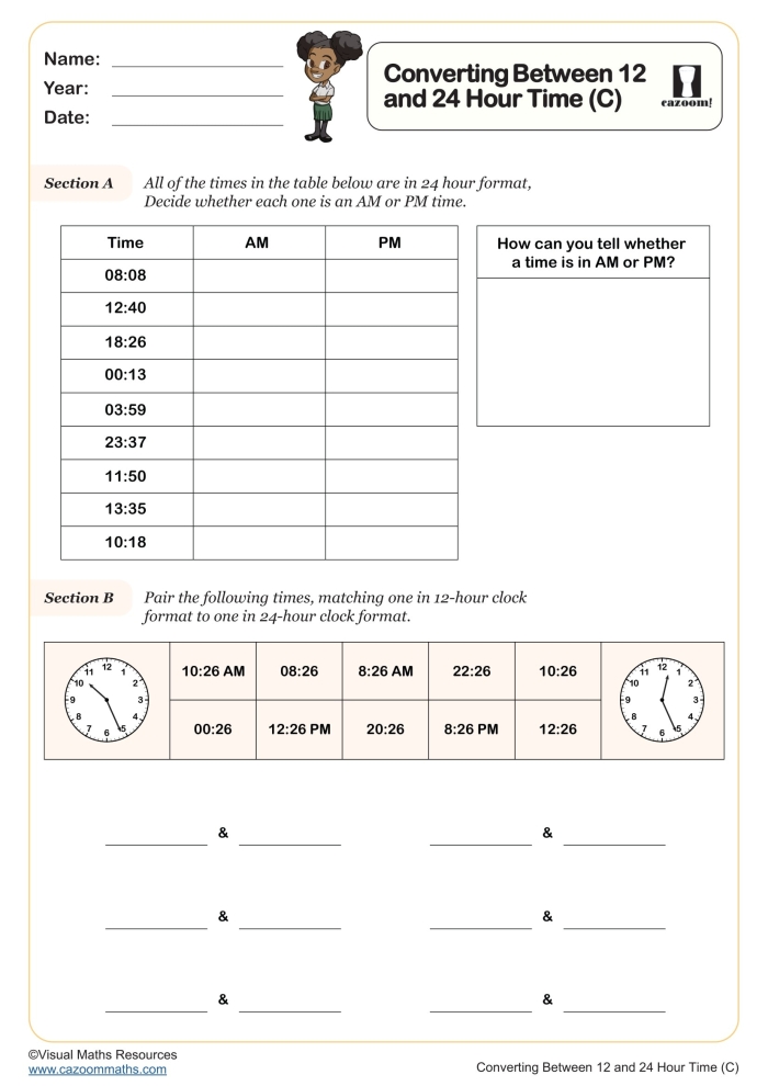 From Time to Time: Engaging time conversion lesson for young learners Third grade worksheet on converting time units into hours, days, and weeks
