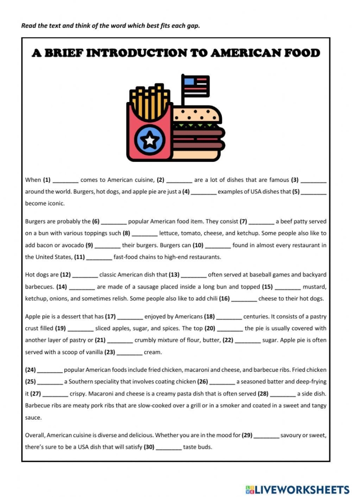 Discover regional dishes with this fun U.S. Food Map activity for third graders Third grade U.S. Food Map worksheet showing popular foods by state