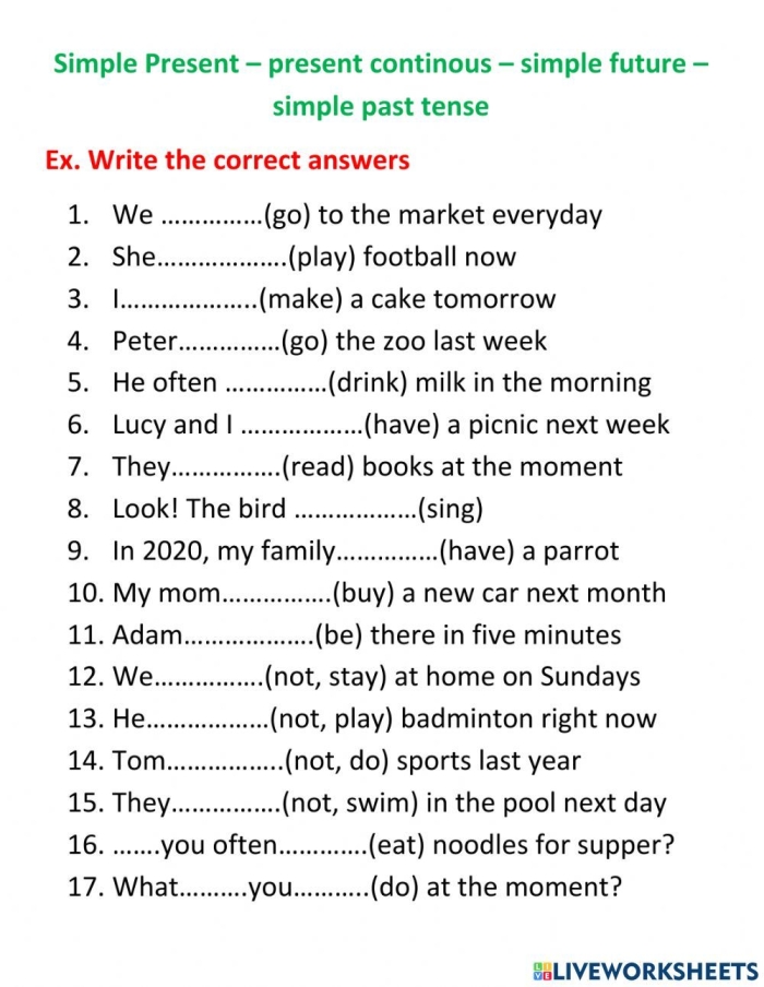 Educational worksheet focusing on verb tenses for third grade reading skills Third grade students engaging with a Past, Present, and Future worksheet on verb tenses