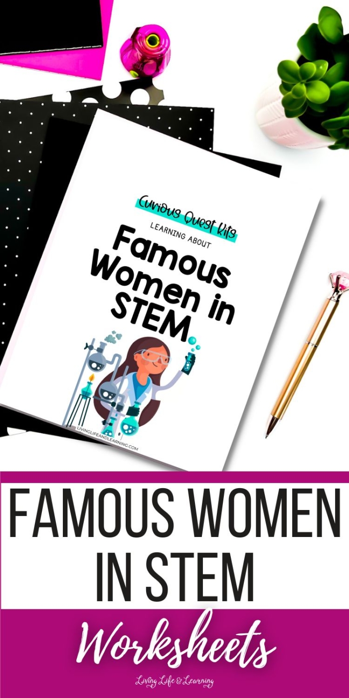 Third graders researching notable women scientists in a Who Am I? worksheet