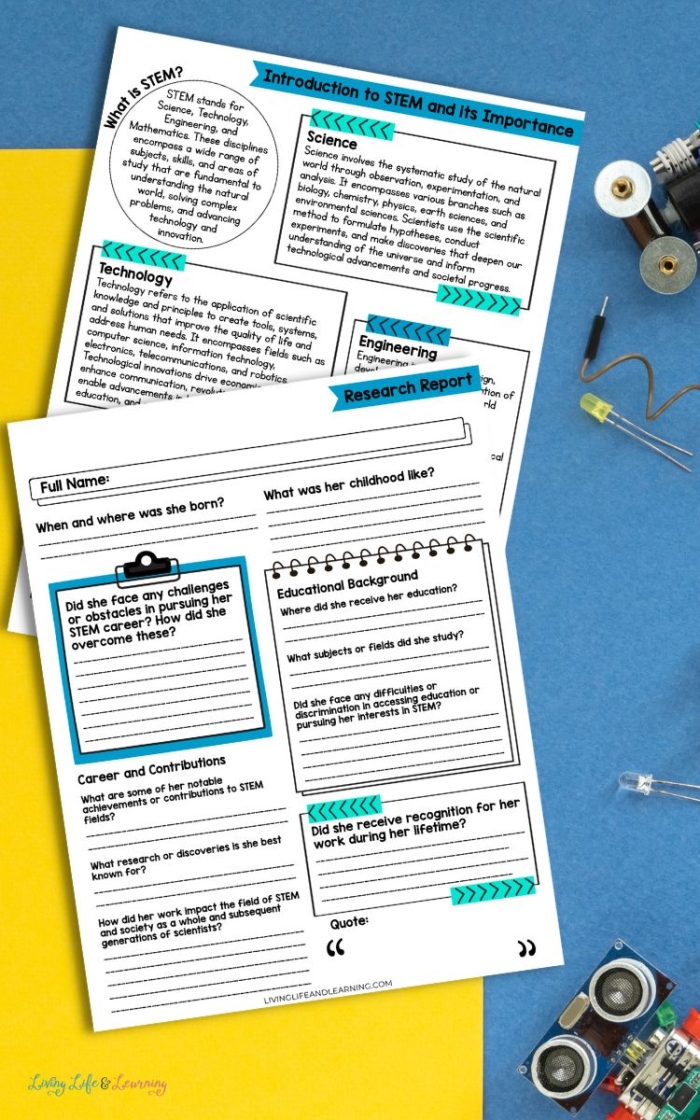 Third grade worksheet featuring four trailblazing women scientists for research practice