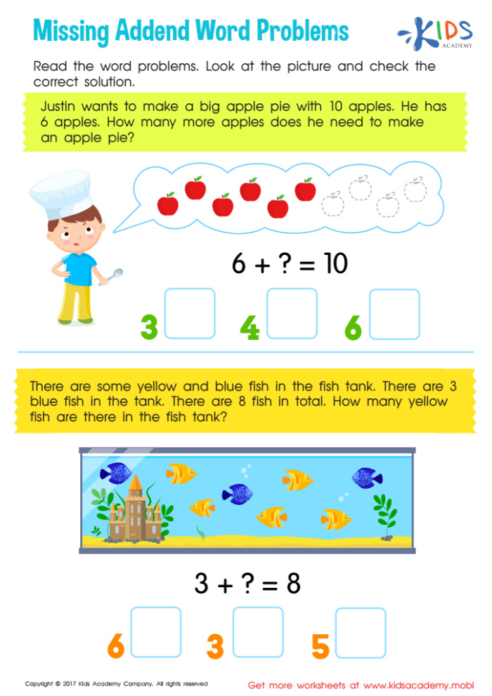 Place Value worksheet for First Grade Three addend word problems worksheet for first graders, emphasizing place value concepts and problem-solving skills. Engaging image showcasing a worksheet designed for young learners to express their mathematical thinking.