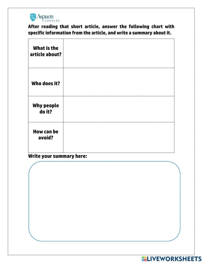 Third Grade Fractions Summary with Time Order Words worksheet example for classroom use