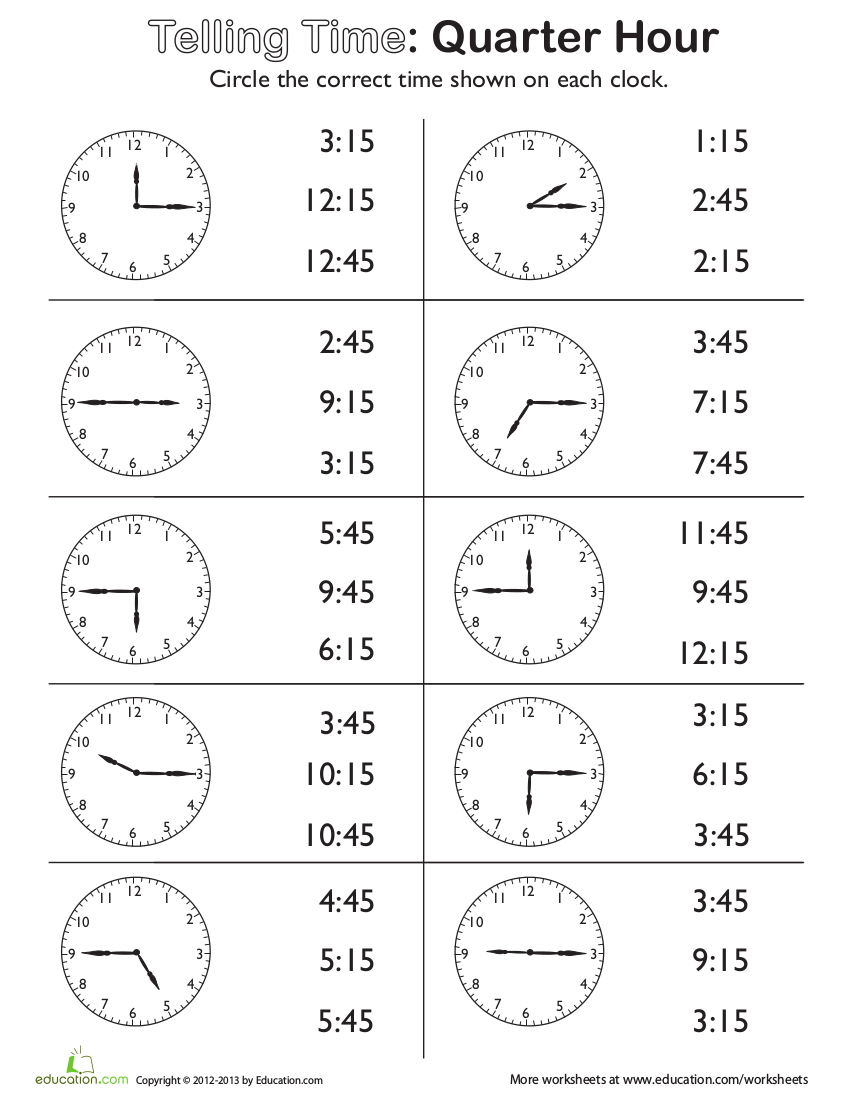Second grader working on a Understanding Time worksheet about Nina's daily activities