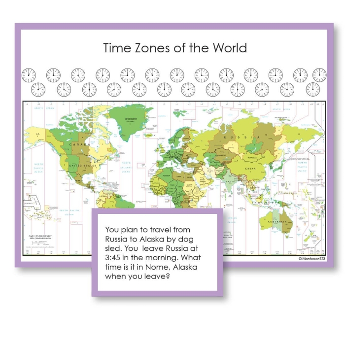 Time zone calculation and understanding worksheet for third graders, image 15 Third Grade worksheet on finding time zones with clocks and maps