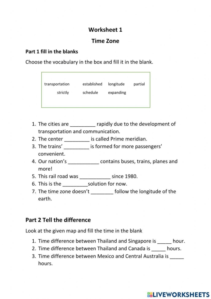 Interactive Find the Time Zone activity for third graders to practice math and geography skills Third grade students solving a time zone calculation on a worksheet