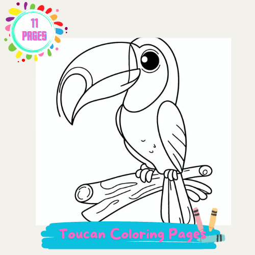 Creative toucan coloring page for young learners in civics and government, image six Pre-K worksheet featuring a toucan to color, encouraging creativity and learning about birds