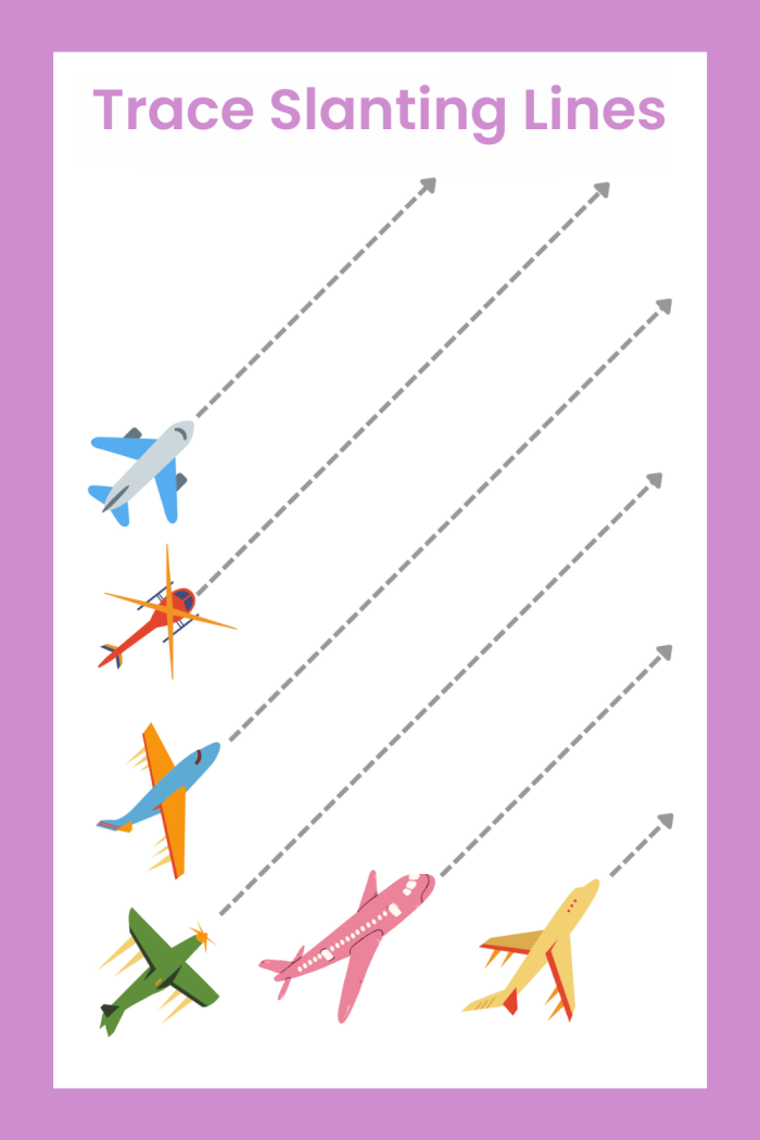 Tracing Diagonal Lines with the Frog Prince: Pre-K Worksheet Image 20 Frog Prince worksheet featuring rain drops designed for tracing diagonal lines