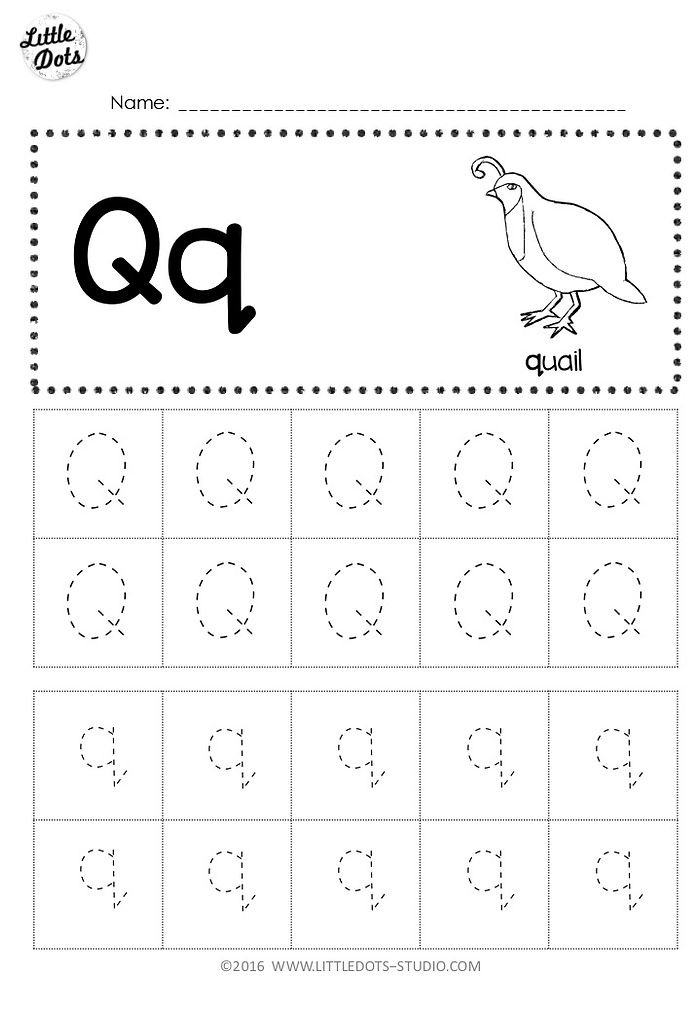 Worksheet for practicing letter tracing in Pre-K phonics lessons Tracing Letters Q and S worksheet for developing handwriting skills