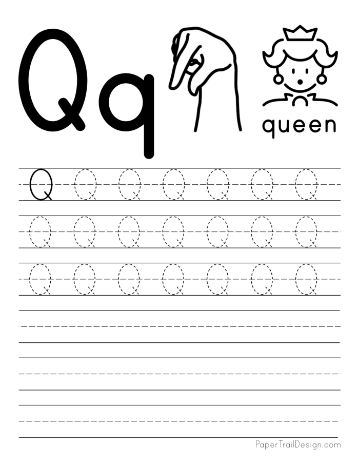 Phonics worksheet for Pre-K Worksheet for tracing the letters Q and S to enhance handwriting skills. Tracing Letters Q and S worksheet for Pre-K phonics practice.