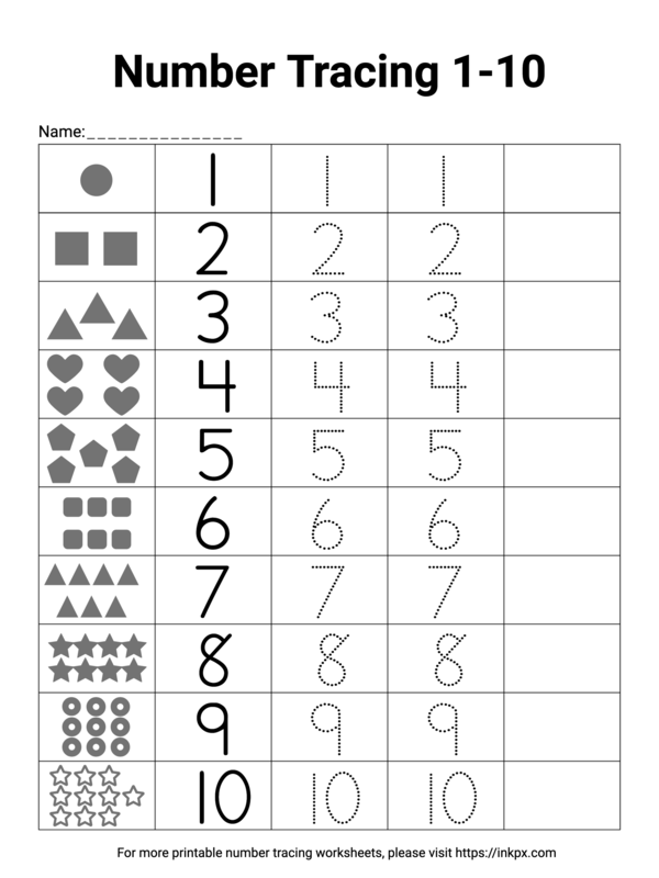 Grammar and Mechanics worksheet for Kindergarten Tracing Numbers & Counting: 13 worksheet for Kindergarten