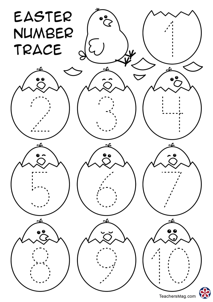 Grammar and Mechanics worksheet for Kindergarten Tracing Numbers & Counting: 13 worksheet for Kindergarten